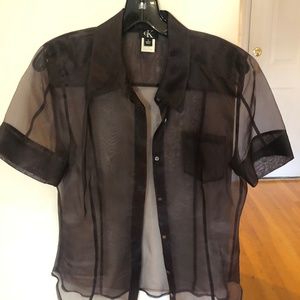 Calvin Klein Silk Sheer Top
